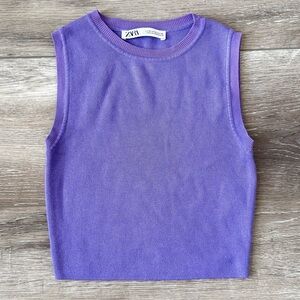 Purle Zara cropped knit tank top